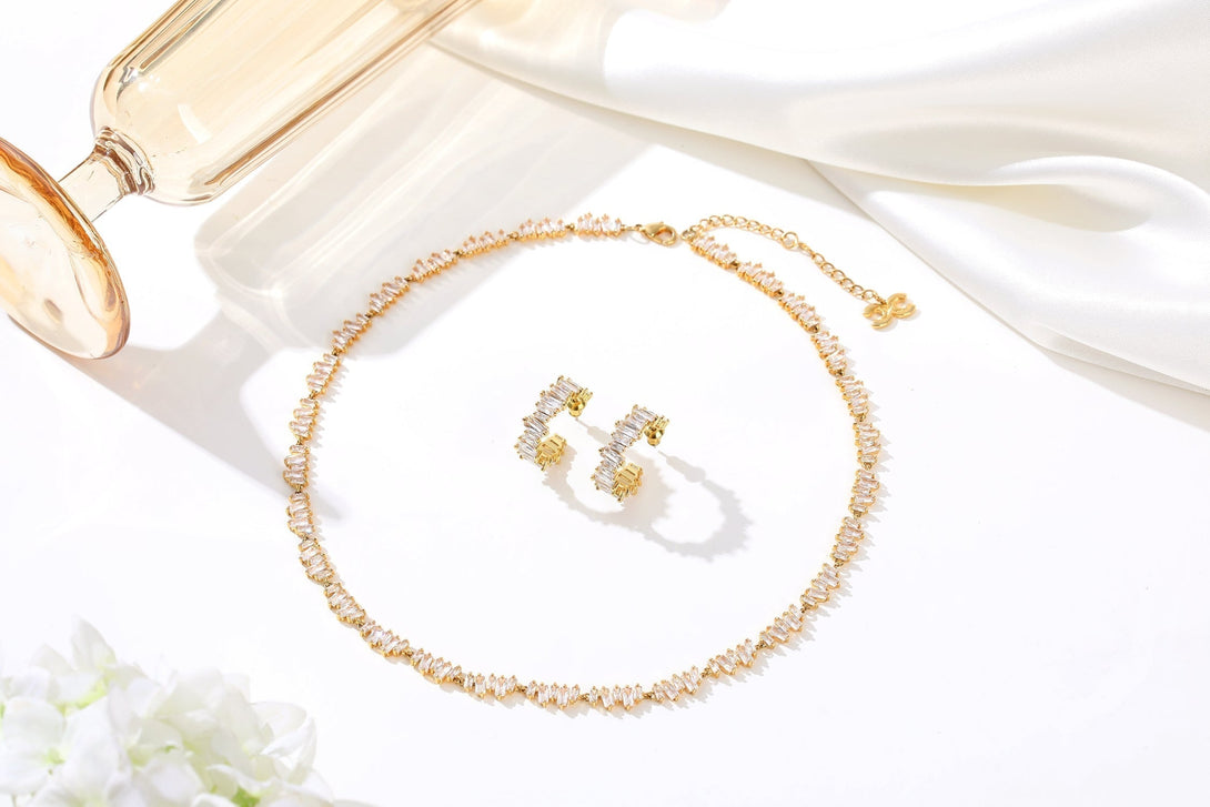 T Shape Zirconia Tennis Choker Necklace - Classicharms