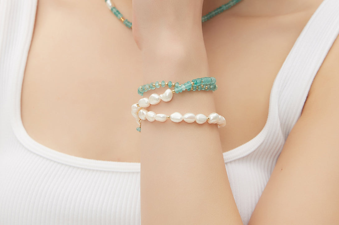 Venus Cultured Baroque Pearl and Crystal Bead Necklace - Classicharms