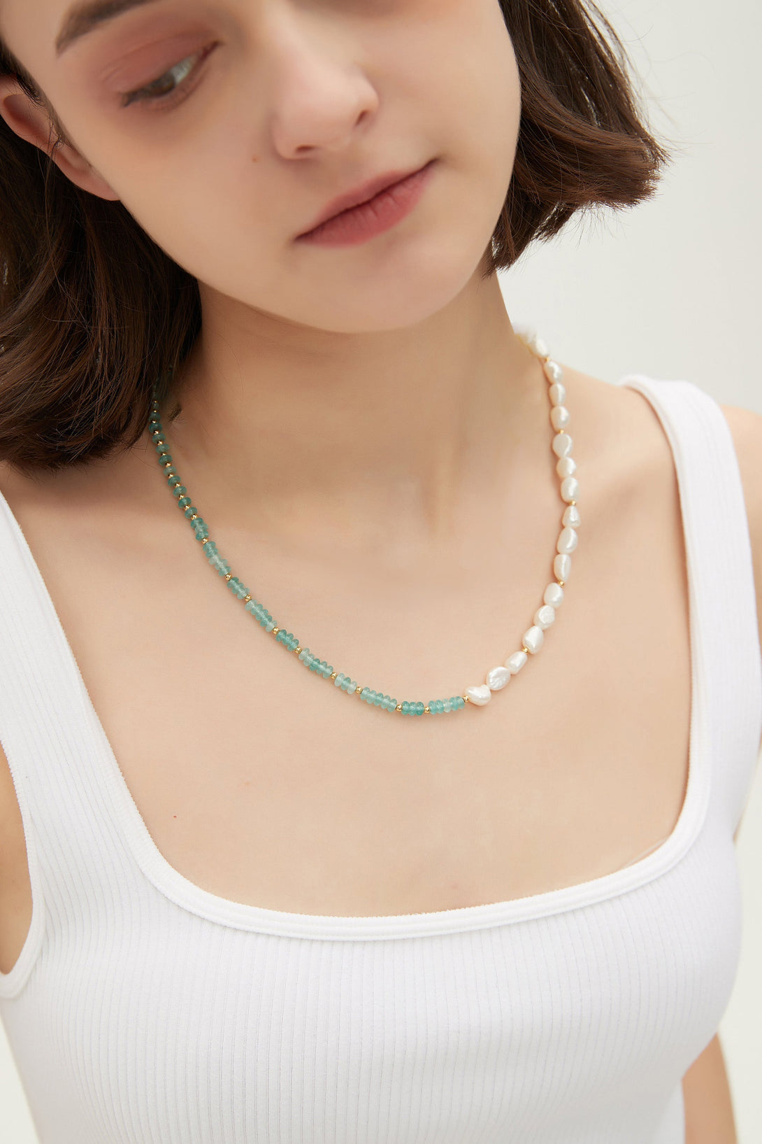 Venus Cultured Baroque Pearl and Crystal Bead Necklace - Classicharms
