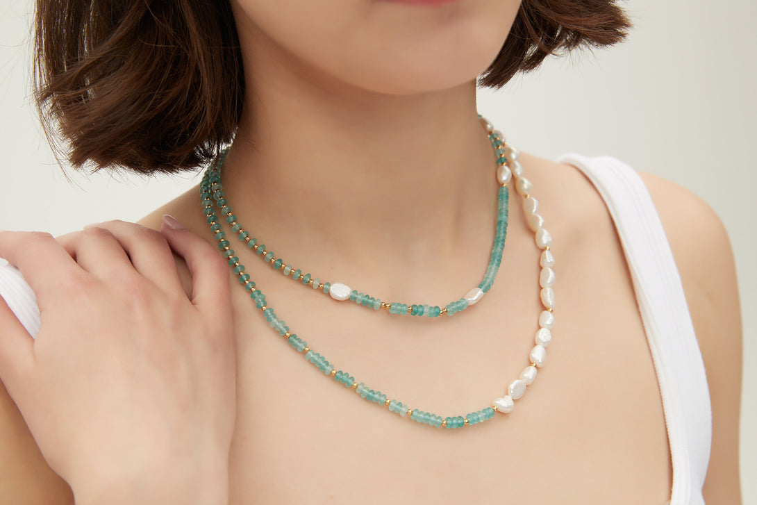 Venus Cultured Baroque Pearl and Crystal Bead Necklace - Classicharms